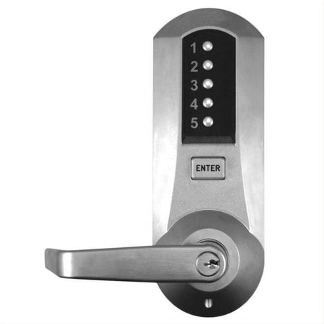 Kaba Simplex 5010SWL26D Pushbutton Exit Trim Lock Schlage Prep Winston Lever Satin Chrome