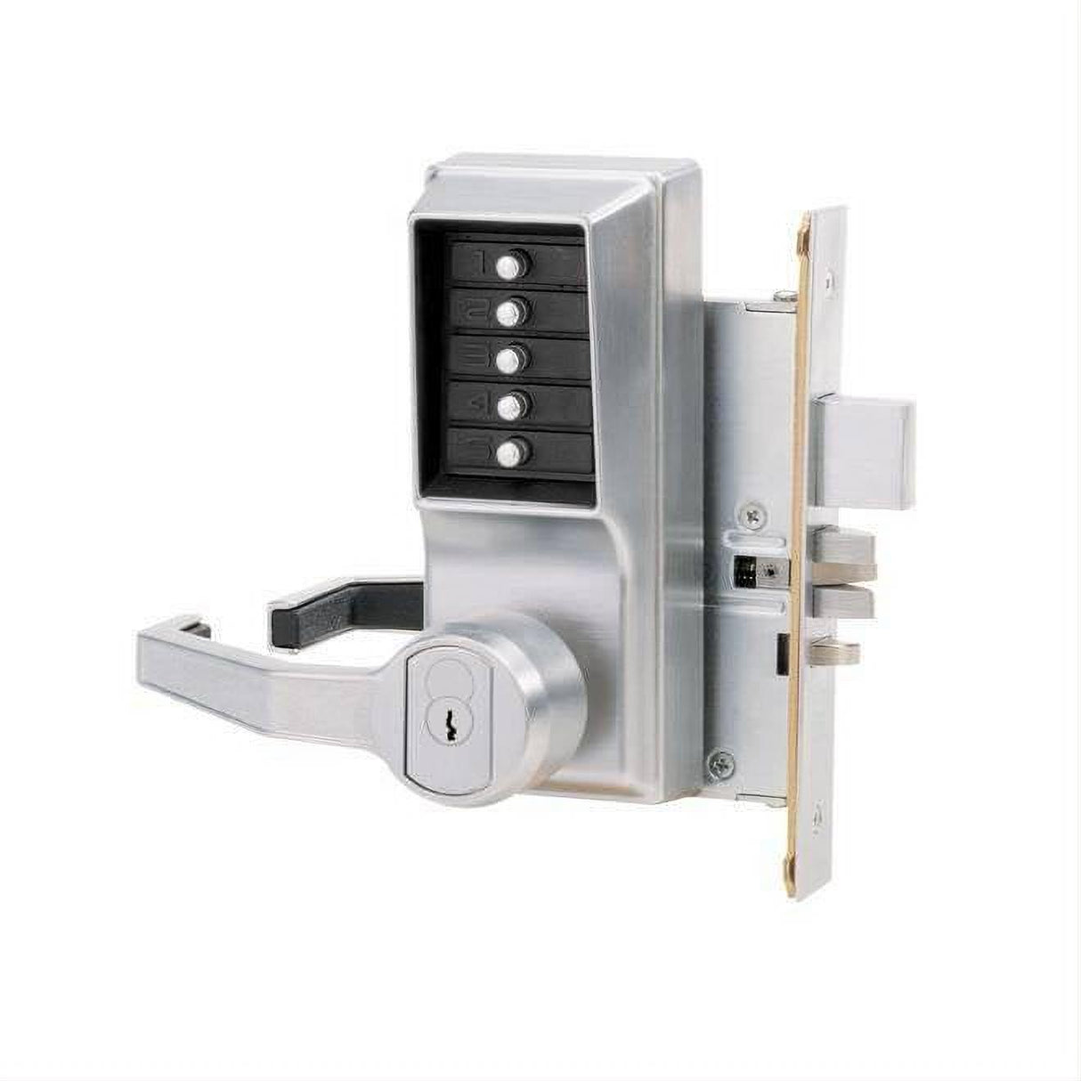 Kaba Simplex L8148S26D LH Pushbutton Lever Mortise Lock Deadbolt Schlage Prep Satin Chrome
