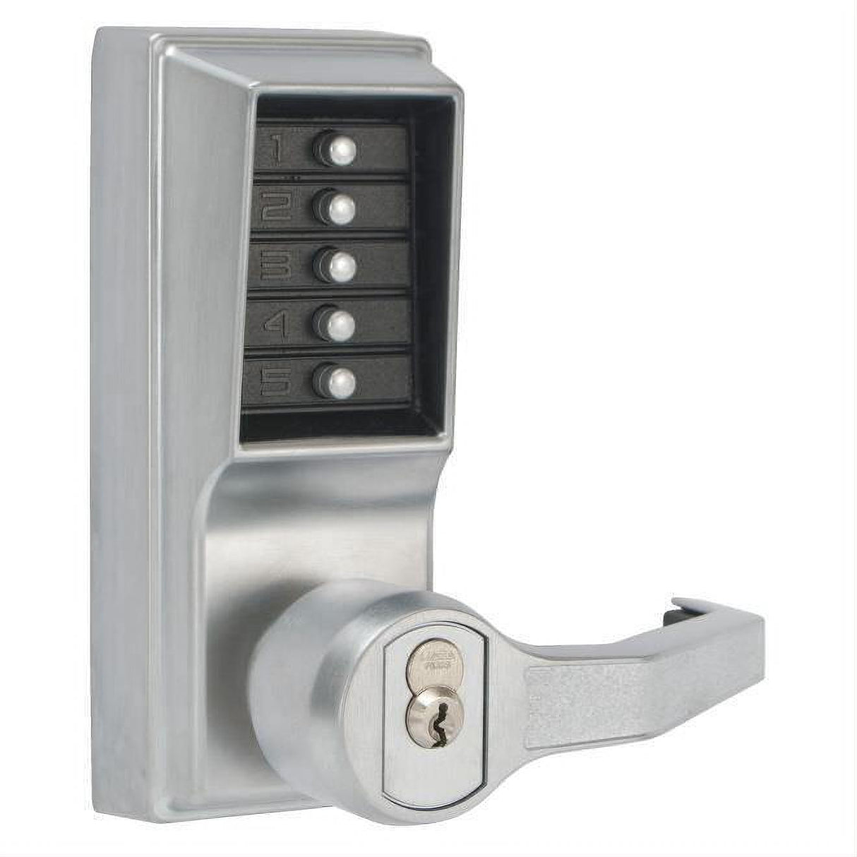 Kaba Simplex LL1021B26D LH Pushbutton Lever Lock Key Override Best Prep Satin Chrome