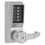 Kaba Simplex LR1021S26D LR10 Right Hand Mechanical Pushbutton Lever Lock with Key Override Satin Chrome