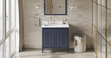 Jeffrey Alexander Percival 36" Hale Blue Single Sink Bathroom Vanity with White Quartz Top - 8 in. Widespread Faucet Top product image 6