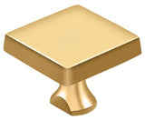 Deltana KBSCR003 lifetime polished brass square knob for hd security bolt