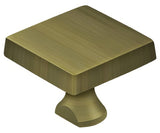 Deltana KBSU5 antique brass square knob for hd security bolt