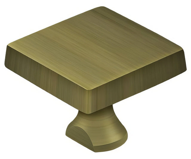 Deltana KBSU5 antique brass square knob for hd security bolt