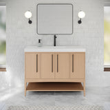 Jeffrey Alexander Tempest 48" Natural Oak Single Sink Bathroom Vanity with White Resin Top - Single-Hole Faucet Top - VKTEM48NOWDNORE product image 2
