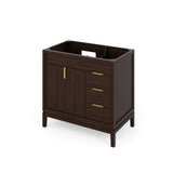Jeffrey Alexander Theodora 36" Dark Walnut Single Sink Bathroom Vanity with White Quartz Top - 8 in. Widespread Faucet Top product image 2