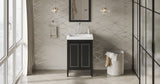 Jeffrey Alexander Percival 25" Black Single Sink Bathroom Vanity with White Resin Top - 8 in. Widespread Faucet Top product image 6