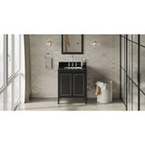 Jeffrey Alexander Percival 30" Black Single Sink Bathroom Vanity with Black Granite Top - 8 in. Widespread Faucet Top