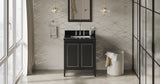 Jeffrey Alexander Percival 30" Black Single Sink Bathroom Vanity with Black Granite Top - 8 in. Widespread Faucet Top product image 6