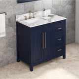 Jeffrey Alexander Cade 36" Hale Blue Single Sink Bathroom Vanity with Calacatta Vienna Quartz Top - 8 in. Widespread Faucet Top product image 2