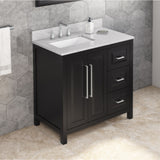 Jeffrey Alexander Cade 36" Black Single Sink Bathroom Vanity with White Carrara Marble Top - 8 in. Widespread Faucet Top product image 2