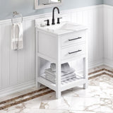 Jeffrey Alexander Wavecrest 24" White Single Sink Bathroom Vanity with Calacatta Vienna Quartz Top - 8 in. Widespread Faucet Top product image 2