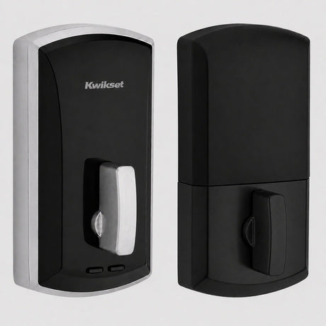 Kwikset 1000-26514.FD.4L.STRKP.KS 20 Min UL Unite Electronic Smart MF Deadbolt Bright Chrome / Matte Black