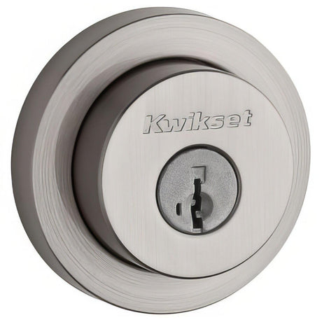 Kwikset 158RDT-15S.STRKP Milan Round Rose Single Cylinder Deadbolt SmartKey Satin Nickel