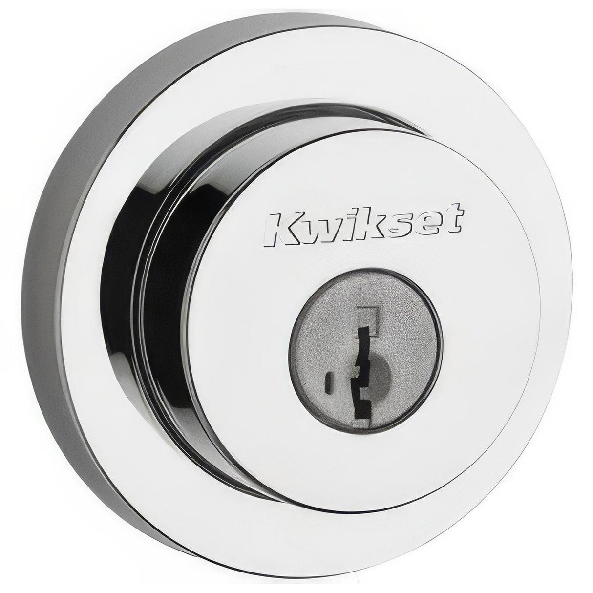 Kwikset 158RDT-26S.STRKP Milan Round Rose Single Cylinder Deadbolt SmartKey Bright Chrome