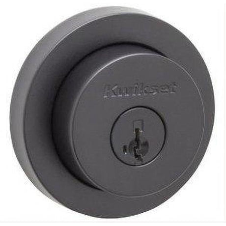 Kwikset 158RDT-51426S.STRKP Milan Round Rose Single Cylinder Deadbolt SmartKey Matte Black / Bright Chrome