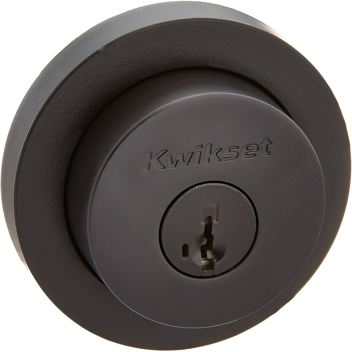 Kwikset 158RDT-514S.STRKP Milan Round Rose Single Cylinder Deadbolt SmartKey Matte Black