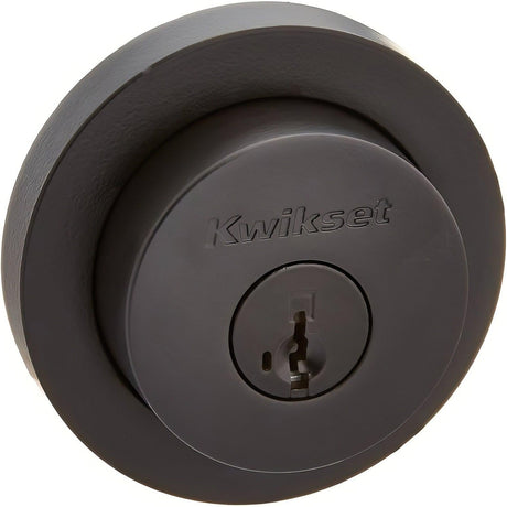 Kwikset 158RDT-514S.STRKP Milan Round Rose Single Cylinder Deadbolt SmartKey Matte Black