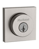 Kwikset 158SQT-15S.STRKP Halifax Square Rose Single Cylinder Deadbolt SmartKey Satin Nickel