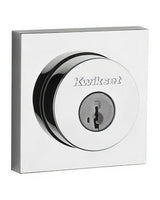 Kwikset 158SQT-26S.STRKP Halifax Square Rose Single Cylinder Deadbolt SmartKey Bright Chrome