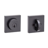 Kwikset 158SQT-514S.STRKP Halifax Square Rose Single Cylinder Deadbolt SmartKey Matte Black