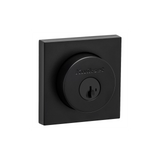 Kwikset 158SQT-514X26S.STRKP Halifax Square Rose Single Cylinder Deadbolt SmartKey Matte Black / Bright Chrome