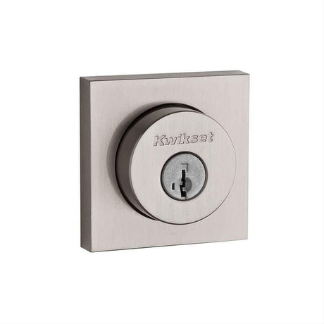 Kwikset 159SQT-15S.STRKP Halifax Square Rose Double Cylinder Deadbolt SmartKey Satin Nickel
