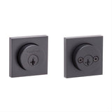 Kwikset 159SQT-514S.STRKP Halifax Square Rose Double Cylinder Deadbolt SmartKey Matte Black