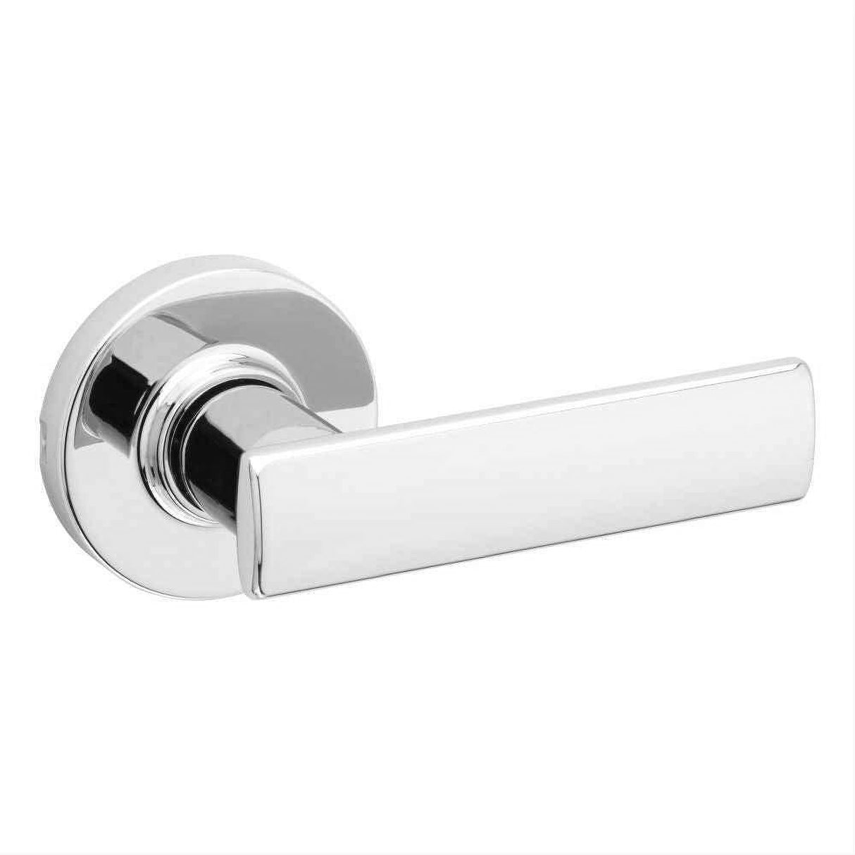 Kwikset 200BRNLRDT-26 Breton Lever with Round Rose Passage Door Lock and RCS Strike Bright Chrome