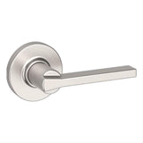Kwikset 200CSLRDT-15 Casey Lever with Round Rose Passage Door Lock and RCS Strike Satin Nickel