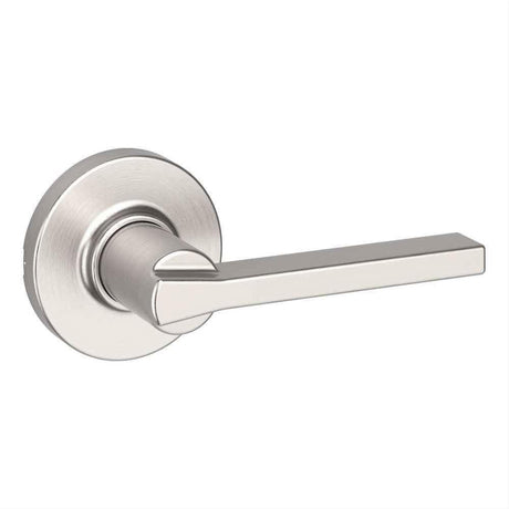 Kwikset 200CSLRDT-15 Casey Lever with Round Rose Passage Door Lock and RCS Strike Satin Nickel