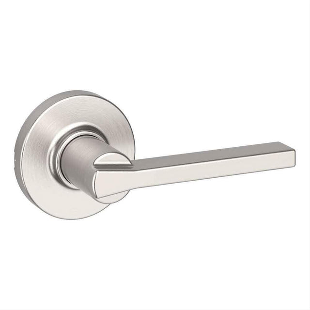Kwikset 200CSLRDT-15 Casey Lever with Round Rose Passage Door Lock with 6AL Latch and RCS Strike Satin Nickel