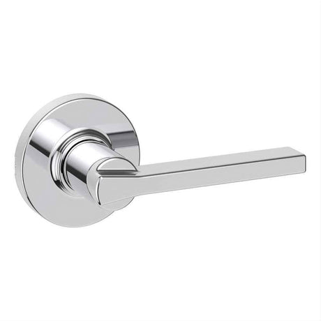 Kwikset 200CSLRDT-26 Casey Lever with Round Rose Passage Door Lock and RCS Strike Bright Chrome