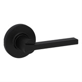 Kwikset 200CSLRDT-514 Casey Lever with Round Rose Passage Door Lock and RCS Strike Matte Black