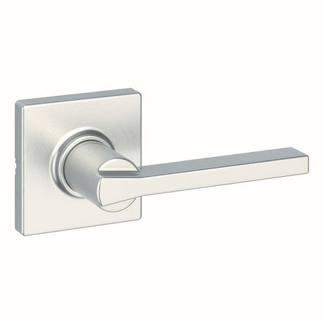 Kwikset 200CSLSQT-15 Casey Lever with Square Rose Passage Door Lock and RCS Strike Satin Nickel