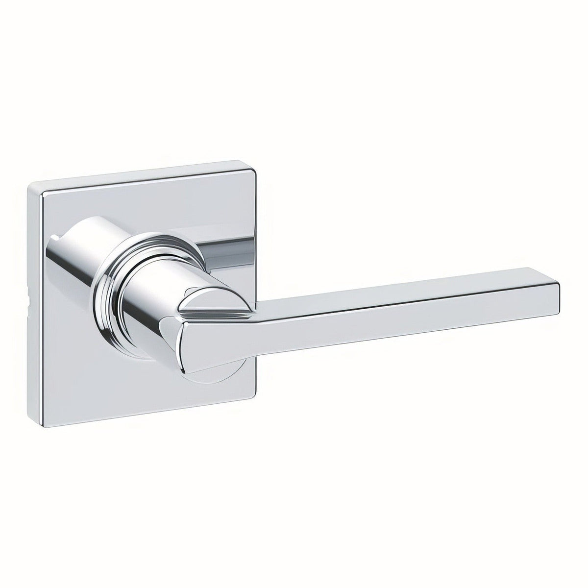 Kwikset 200CSLSQT-26 Casey Lever with Square Rose Passage Door Lock and RCS Strike Bright Chrome