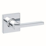 Kwikset 200CSLSQT-26 Casey Lever with Square Rose Passage Door Lock and RCS Strike Bright Chrome