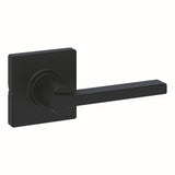 Kwikset 200CSLSQT-514 Casey Lever with Square Rose Passage Door Lock and RCS Strike Matte Black