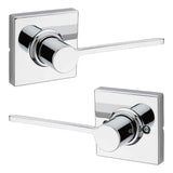 Kwikset 200LRLSQT-26 Ladera Lever with Square Rose Passage Door Lock and 6AL Latch and RCS Strike Bright Chrome