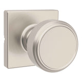 Kwikset 200MNKSQT-15 Maven Knob Square Rose Passage Door Lock and RCS Strike Satin Nickel