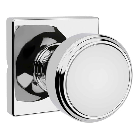 Kwikset 200MNKSQT-26 Maven Knob Square Rose Passage Door Lock and RCS Strike Bright Chrome