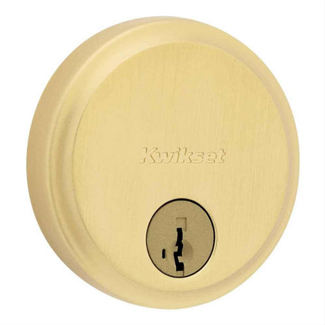 Kwikset 258-4S.STRKP Hometown Low Profile Single Cylinder SmartKey Deadbolt Satin Brass