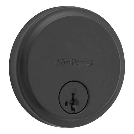 Kwikset 258-514S.STRKP Hometown Low Profile Single Cylinder SmartKey Deadbolt Matte Black