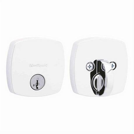 Kwikset 258MDT-26S.STRKP Midtown Contemporary Low Profile Single Cylinder SmartKey Deadbolt Bright Chrome