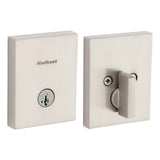 Kwikset 258RCT-15S.STRKP Rectangular Contemporary Low Profile Single Cylinder SmartKey Deadbolt Satin Nickel