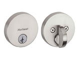 Kwikset 258RDT-15S.STRKP Uptown Round Contemporary Low Profile Single Cylinder SmartKey Deadbolt Satin Nickel