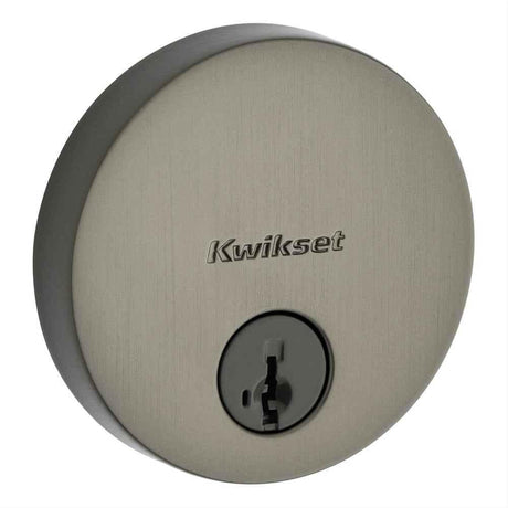 Kwikset 258RDT-18GS.STRKP Uptown Round Contemporary Low Profile Single Cylinder SmartKey Deadbolt Gunmetal