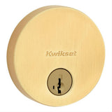 Kwikset 258RDT-4S.STRKP Uptown Round Contemporary Low Profile Single Cylinder SmartKey Deadbolt Satin Brass