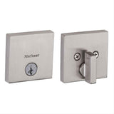 Kwikset 258SQT-15S.STRKP Downtown Square Contemporary Low Profile Single Cylinder SmartKey Deadbolt Satin Nickel