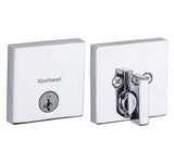 Kwikset 258SQT-26S.STRKP Downtown Square Contemporary Low Profile Single Cylinder SmartKey Deadbolt Bright Chrome
